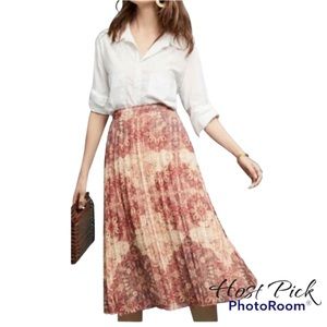 Anthropologie Akemi + Kin Luna Patterned Pleated Skirt